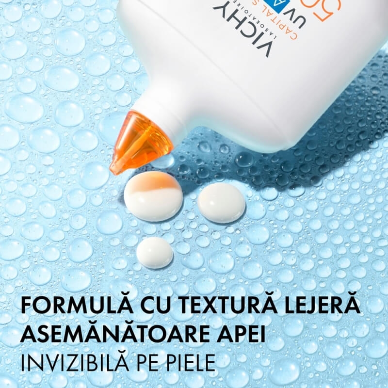 Fluid hidratant invizibil SPF 50 UV Aqua Capital Soleil, 50 ml, Vichy