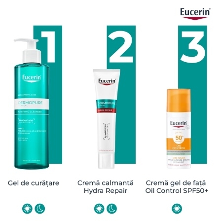Fluid pentru fata hidratant DermoPure, 40 ml, Eucerin