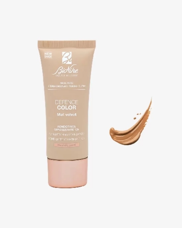 Fond de ten matifiant Defence Color Mat Velvet 406 Cannelle, 30 ml, BioNike Fond de ten matifiant Defence Color Mat Velvet 406 Cannelle, 30 ml, BioNike