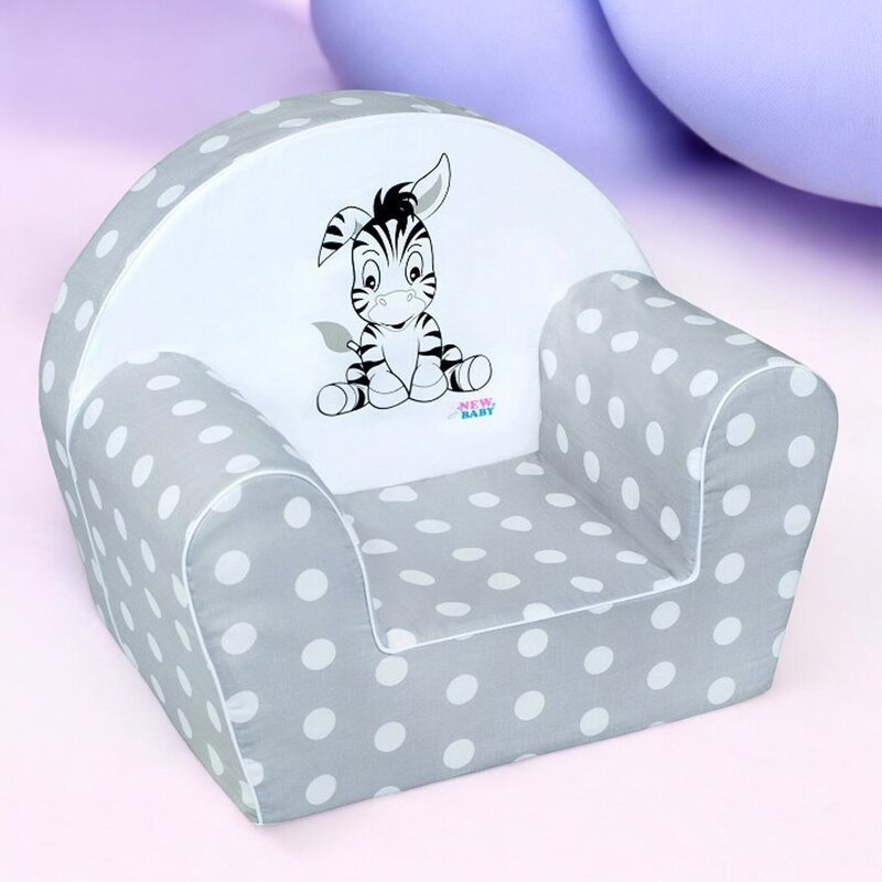 Fotoliu din burete, New Baby, Pentru copii, 42x53, Din spuma, Cu husa din bumbac, 9 luni - 5 ani, Zebra Grey Fotoliu din burete, New Baby, Pentru copii, 42x53, Din spuma, Cu husa din bumbac, 9 luni - 5 ani, Zebra Grey