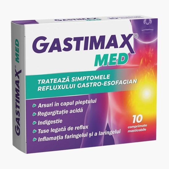 Gastimax Med, 10 comprimate masticabile, Fiterman Gastimax Med, 10 comprimate masticabile, Fiterman