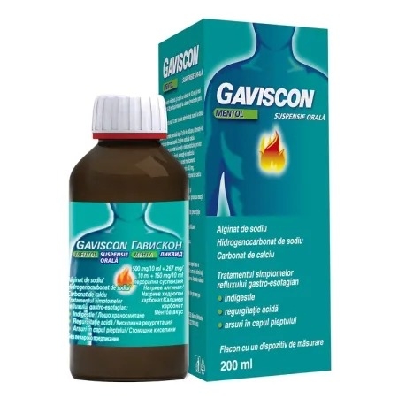 Gaviscon Mentol suspensie orala, 200 ml, Reckitt Benckiser