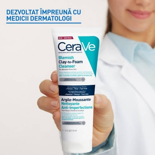 Gel de curatare cu argila anti-imperfectiuni Clay-to-Foam, 118 ml, Cerave