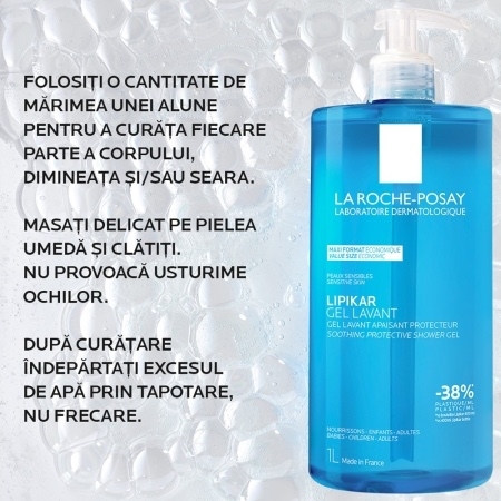Gel lavant Lipikar, 1000 ml, La Roche-Posay