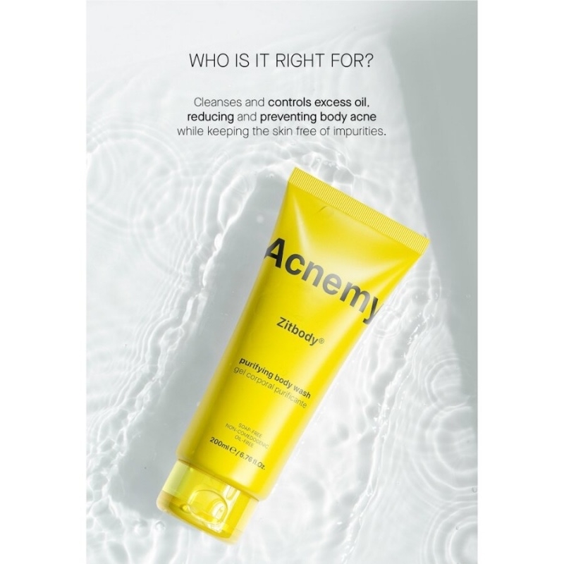 Zitbody Gel De Dus Pentru Pielea Predispusa La Acnee, 200 ml, Acnemy Zitbody Gel De Dus Pentru Pielea Predispusa La Acnee, 200 ml, Acnemy