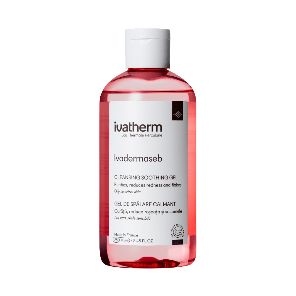 Gel de spalare calmant pentru piele sensibila cu roseata si scuame Ivadermaseb, 250 ml, Ivatherm Gel de spalare calmant pentru piele sensibila cu roseata si scuame Ivadermaseb, 250 ml, Ivatherm