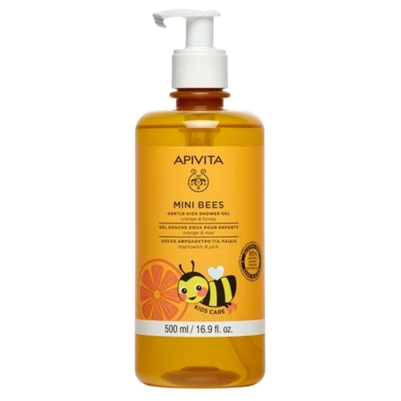 Gel dus pentru copii miere si portocale Mini Bees, 500 ml, Apivita Gel dus pentru copii miere si portocale Mini Bees, 500 ml, Apivita
