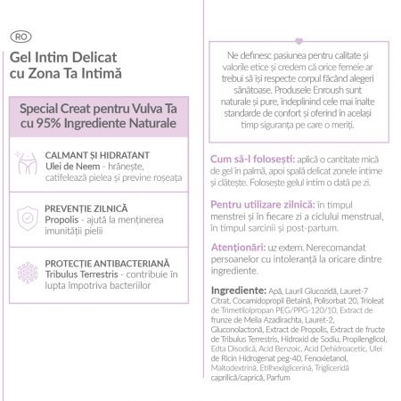 Gel intim antibacterian, 200 ml, Enroush