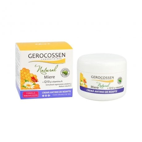 Crema antirid de noapte Natural miere, 100 ml, Gerocossen Crema antirid de noapte Natural miere, 100 ml, Gerocossen