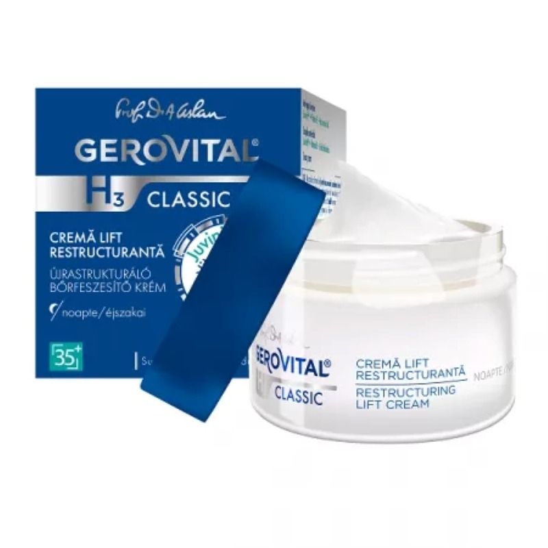 Crema lift hidratanta de noapte H3 Classic, 50 ml, Gerovital Crema lift hidratanta de noapte H3 Classic, 50 ml, Gerovital