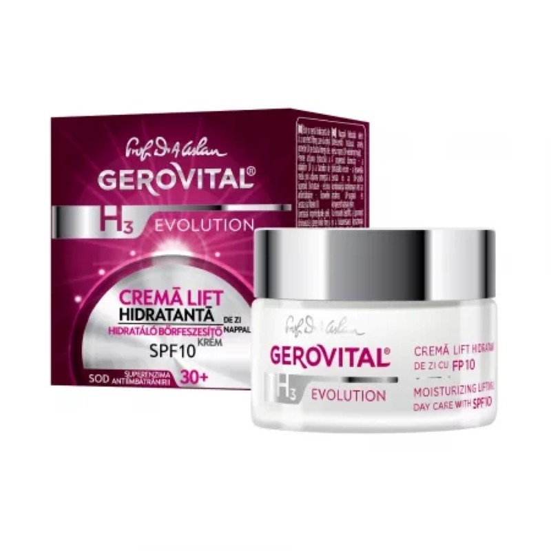 Crema lift hidratanta de zi SPF 10 30+ H3 Evolution, 50 ml, Gerovital Crema lift hidratanta de zi SPF 10 30+ H3 Evolution, 50 ml, Gerovital