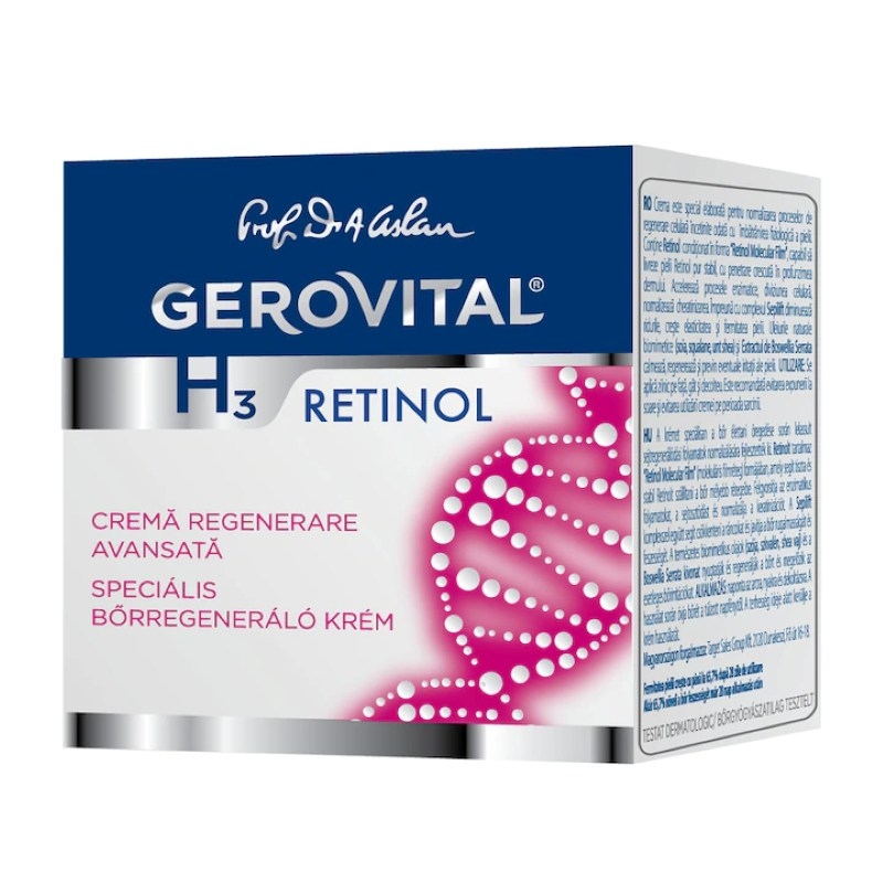 Crema pentru regenerare avansata H3 Retinol, 50 ml, Gerovital Crema pentru regenerare avansata H3 Retinol, 50 ml, Gerovital