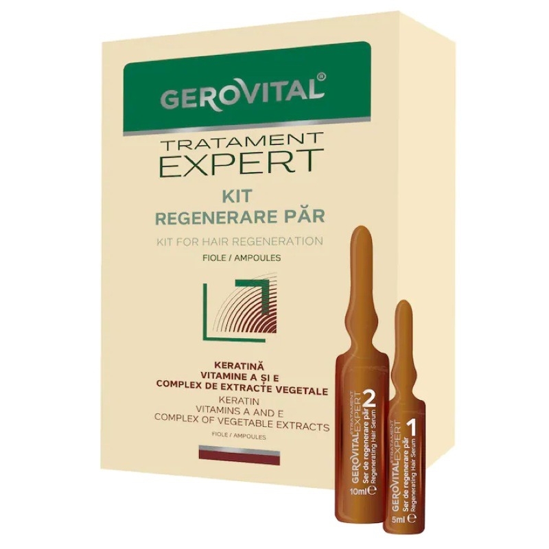 Kit regenerare par Tratament Expert, 10 fiole x 10 ml, 10 fiole x 5 ml, Gerovital