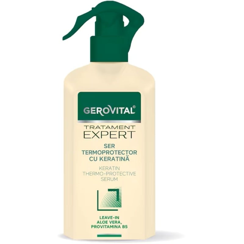 Ser termoprotector cu keratina Tratament Expert, 150 ml, Gerovital Ser termoprotector cu keratina Tratament Expert, 150 ml, Gerovital