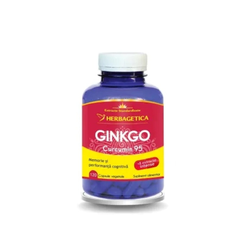 Gingko Curcumin95, 120 capsule, Herbagetica Gingko Curcumin95, 120 capsule, Herbagetica