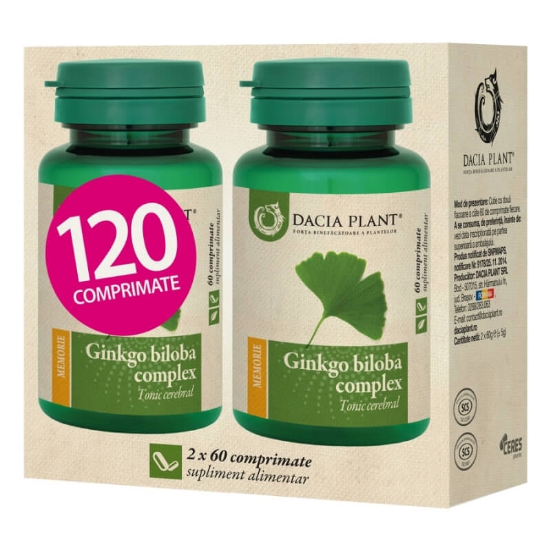 Ginkgo Biloba, 120 comprimate, Dacia Plant Ginkgo Biloba, 120 comprimate, Dacia Plant