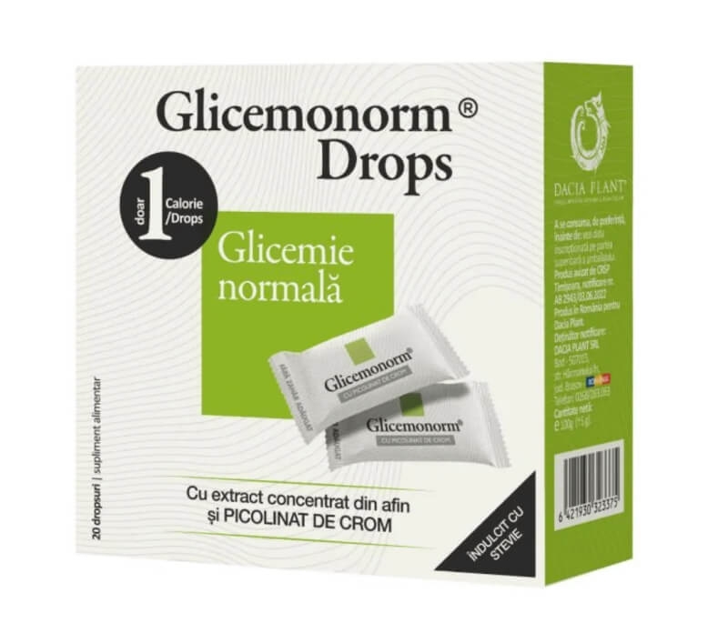 Glicemonorm Drops, 20 dropsuri, Dacia Plant Glicemonorm Drops, 20 dropsuri, Dacia Plant