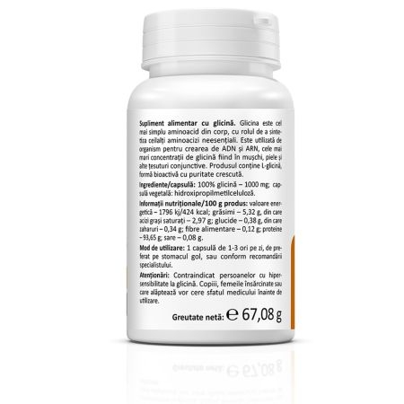 Glycine 1000 mg, 60 capsule, Zenyth Glycine 1000 mg, 60 capsule, Zenyth