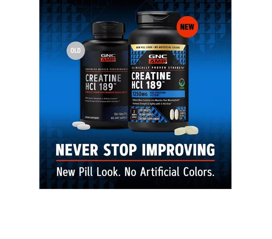 Creatina Clorhidrat cu Administrare si Absorbtie Rapida, Creatine HCl 189™, 120 tb, GNC AMP Creatina Clorhidrat cu Administrare si Absorbtie Rapida, Creatine HCl 189™, 120 tb, GNC AMP