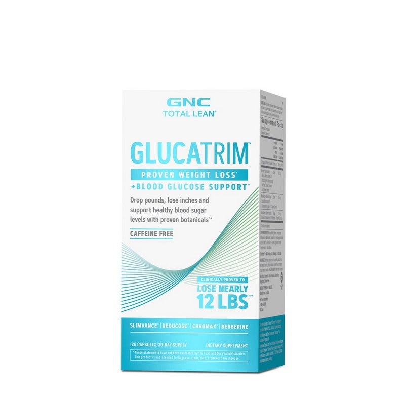 Total Lean® GlucaTrim™ Proven Weight Loss + Blood Glucose Support, Formula Avansata pentru Slabit, 120 capsule, GNC