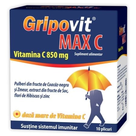 Gripovit Max C, 10 plicuri, Zdrovit Gripovit Max C, 10 plicuri, Zdrovit