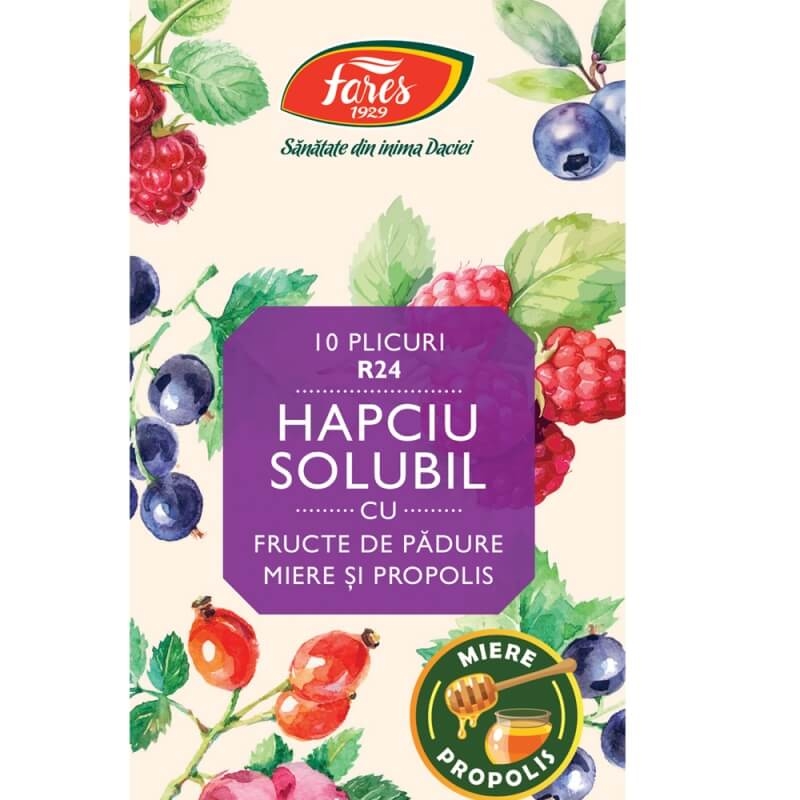 Hapciu solubil cu fructe de padure, 10 plicuri, Fares Hapciu solubil cu fructe de padure, 10 plicuri, Fares