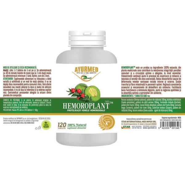Hemoroplant, 60 tablete, Ayurmed