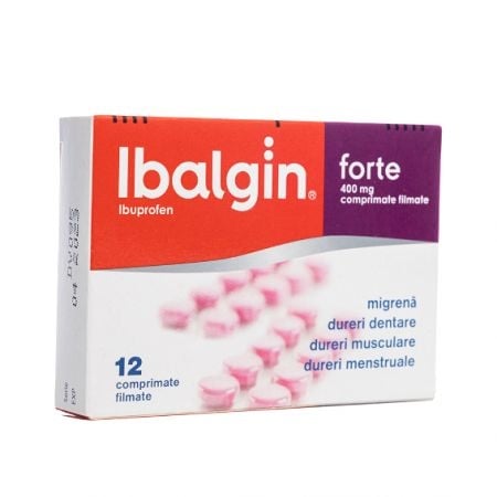 Ibalgin Forte, 400 mg, 12 comprimate filmate, Sanofi Ibalgin Forte, 400 mg, 12 comprimate filmate, Sanofi