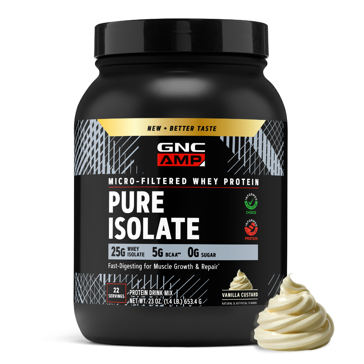 Proteina izolata din zer cu aroma de vanilie AMP Pure Isolate, 653.4 g, GNC Proteina izolata din zer cu aroma de vanilie AMP Pure Isolate, 653.4 g, GNC