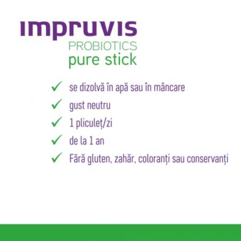 Impruvis Probiotics Pure Stick, 10 plicuri, Pharma Brands Impruvis Probiotics Pure Stick, 10 plicuri, Pharma Brands