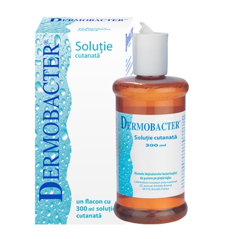 Dermobacter solutie cutanata, 5 mg/2 mg/ml, 300 ml, Innotech Dermobacter solutie cutanata, 5 mg/2 mg/ml, 300 ml, Innotech