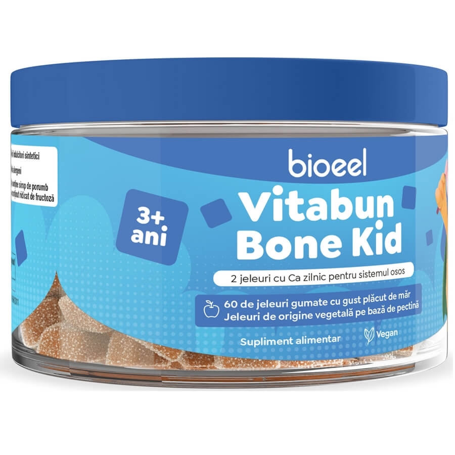 Jeleuri gumate cu calciu Vitabun Bone Kid, 60 jeleuri, Bioeel Jeleuri gumate cu calciu Vitabun Bone Kid, 60 jeleuri, Bioeel