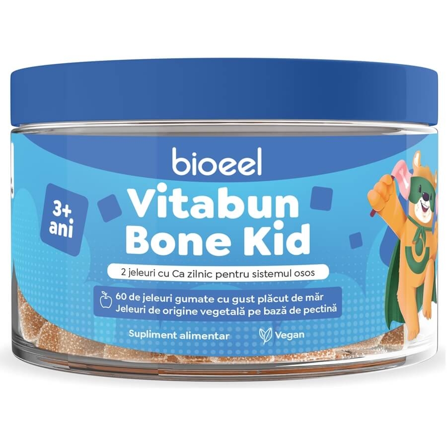 Jeleuri gumate cu calciu Vitabun Bone Kid, 60 jeleuri, Bioeel Jeleuri gumate cu calciu Vitabun Bone Kid, 60 jeleuri, Bioeel