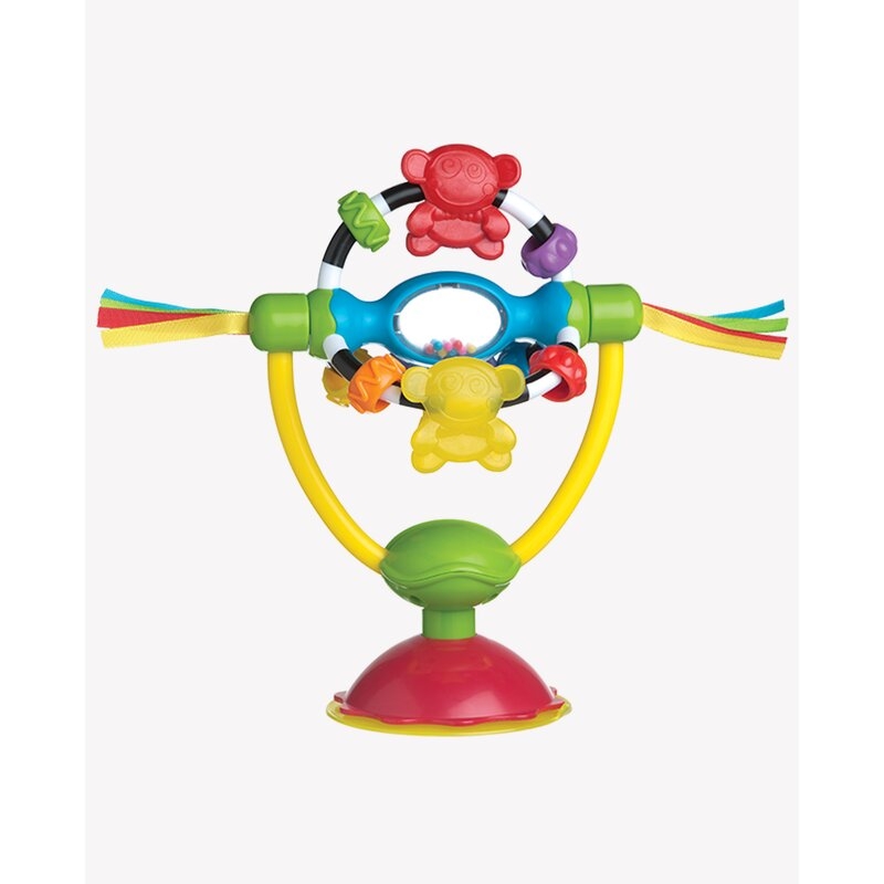 Jucarie pentru scaunul de masa, Cu ventuza, Cu activitati, Rotativa, High chair Spinning Toy, 19.5 cm, Playgro Jucarie pentru scaunul de masa, Cu ventuza, Cu activitati, Rotativa, High chair Spinning Toy, 19.5 cm, Playgro