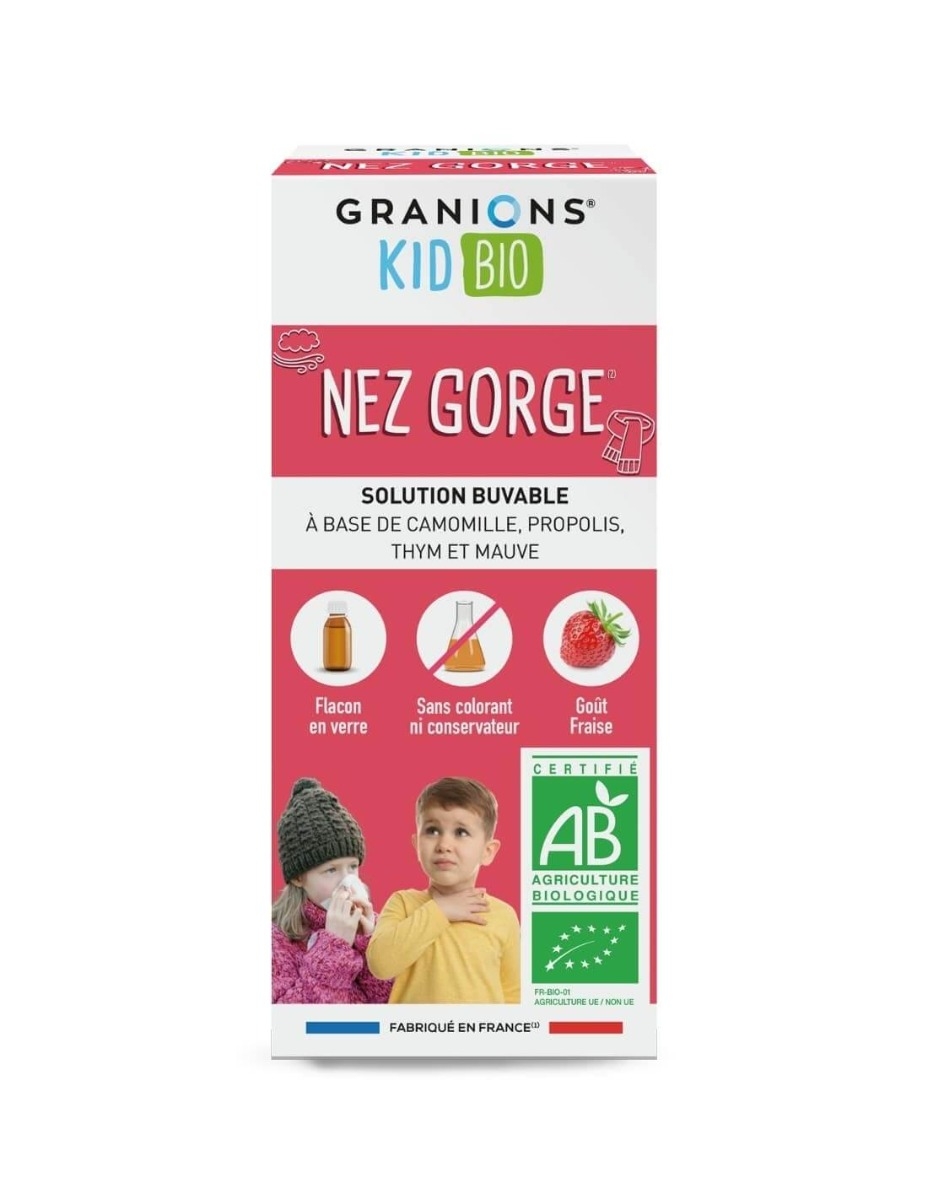 Kid Bio Nez Gorge sirop cu gust de capsuni, 125 ml, Kid Bio Nez Gorge sirop cu gust de capsuni, 125 ml,