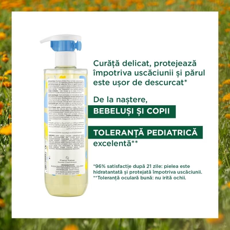 Gel spumant pentru par si corp, 500 ml, Klorane Bebe Gel spumant pentru par si corp, 500 ml, Klorane Bebe
