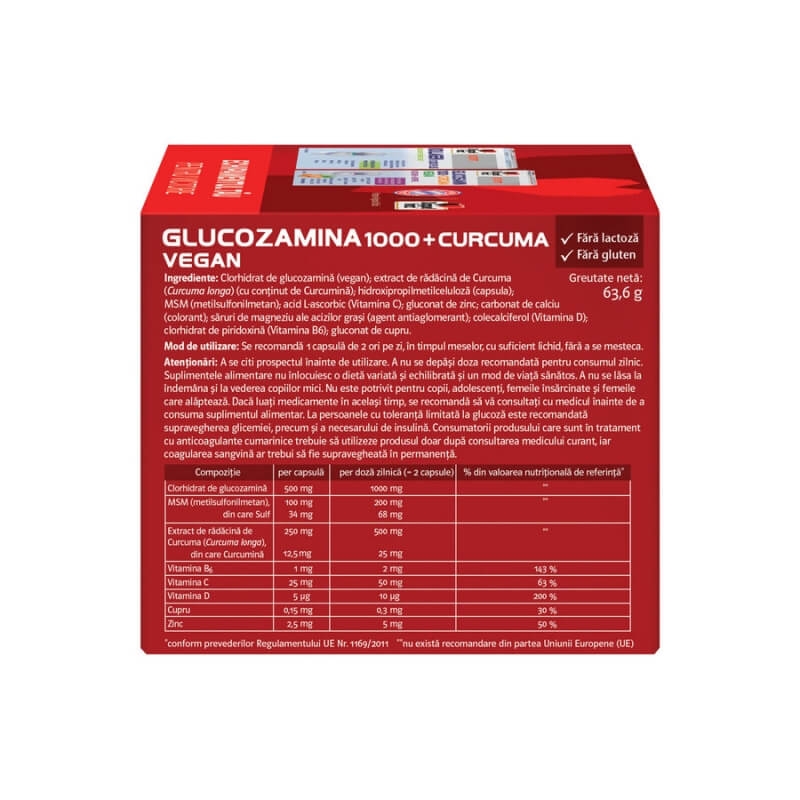 Pachet Kollagen 11.000 Plus System, 30 flacoane + Glucozamina 1000 + Curcuma Vegan System, 60 comprimate, Doppelherz