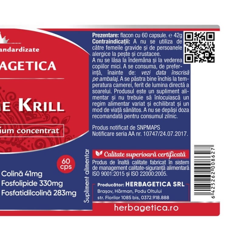 Supreme Krill Omega 3 Forte, 60 capsule, Herbagetica