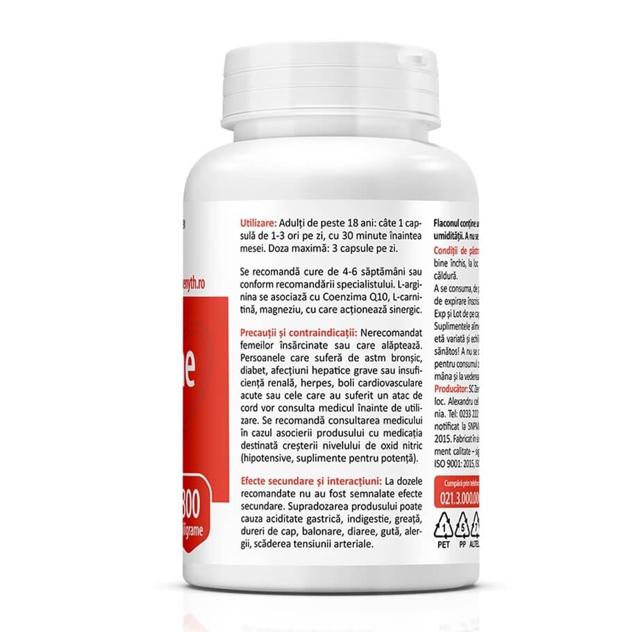 L-Arginine 800 mg, 60 capsule, Zenyth