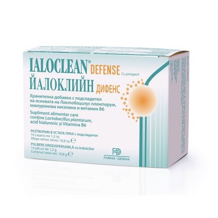 Ialoclean Defense pulbere orodispersabila, 14 plicuri, Farma-Derma Ialoclean Defense pulbere orodispersabila, 14 plicuri, Farma-Derma