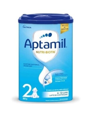 Lapte praf de continuare Nutri-Biotik 2, 6-12 luni, 800 g, Aptamil Lapte praf de continuare Nutri-Biotik 2, 6-12 luni, 800 g, Aptamil