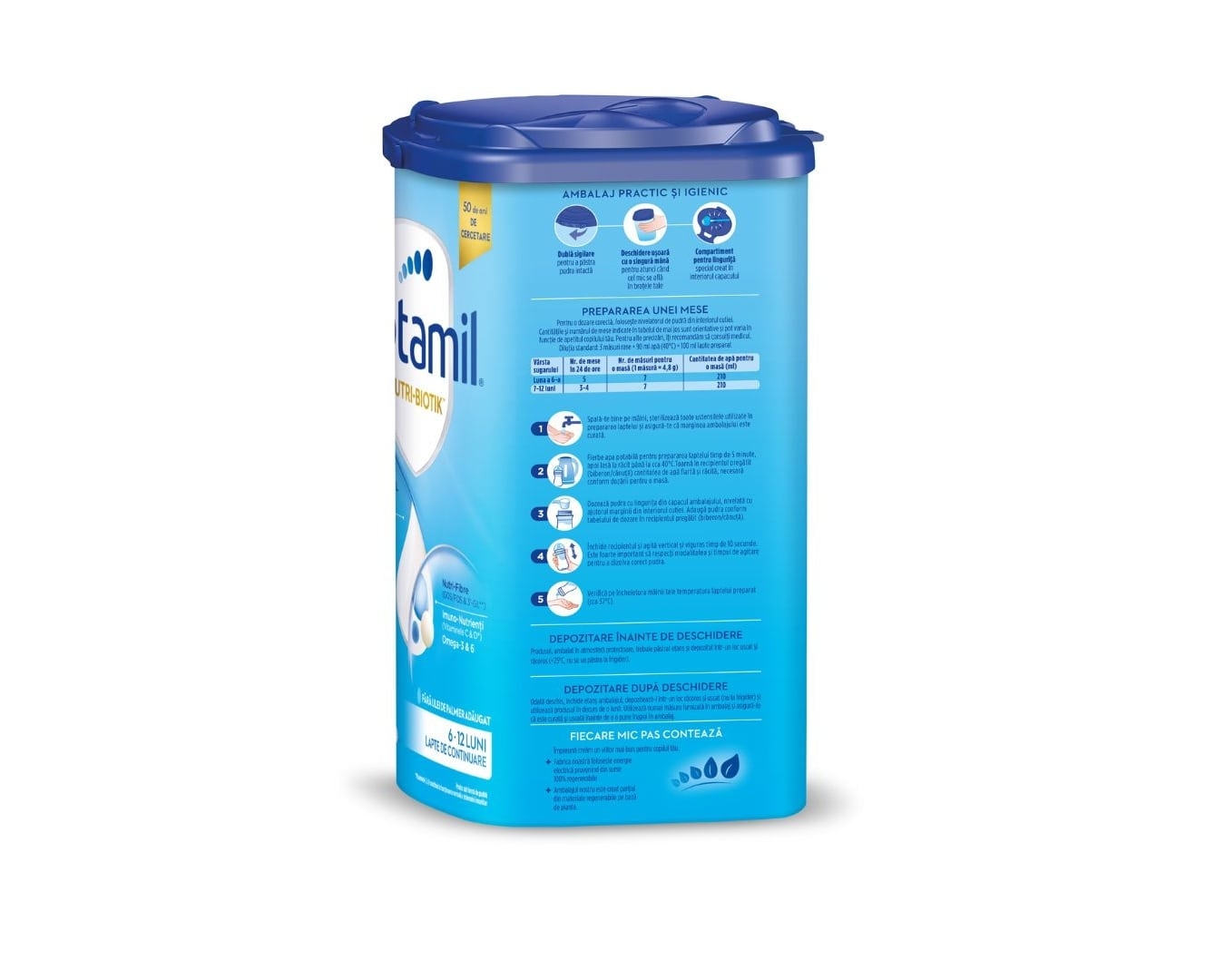 Lapte praf de continuare Nutri-Biotik 2, 6-12 luni, 800 g, Aptamil Lapte praf de continuare Nutri-Biotik 2, 6-12 luni, 800 g, Aptamil