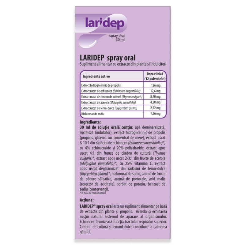 Spray oral Laridep, 30 ml, Dr. Phyto Spray oral Laridep, 30 ml, Dr. Phyto
