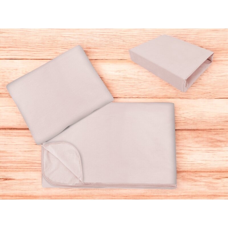 Lenjerie patut cu 3 piese, MimiNu, Cu cearceaf 120x60 cm, Din bumbac certificat Oeko Tex Standard 100, Cu paturica si pernuta, Colectia Royal, Powder Pink Lenjerie patut cu 3 piese, MimiNu, Cu cearceaf 120x60 cm, Din bumbac certificat Oeko Tex Standard 100, Cu paturica si pernuta, Colectia Royal, Powder Pink