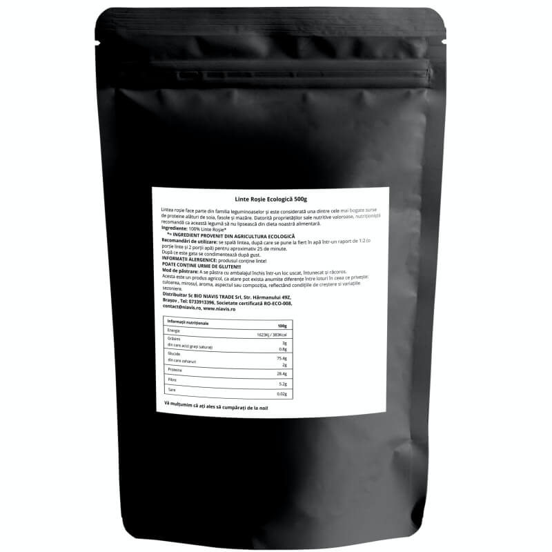 Linte rosie ecologica, 500 g, Niavis Linte rosie ecologica, 500 g, Niavis