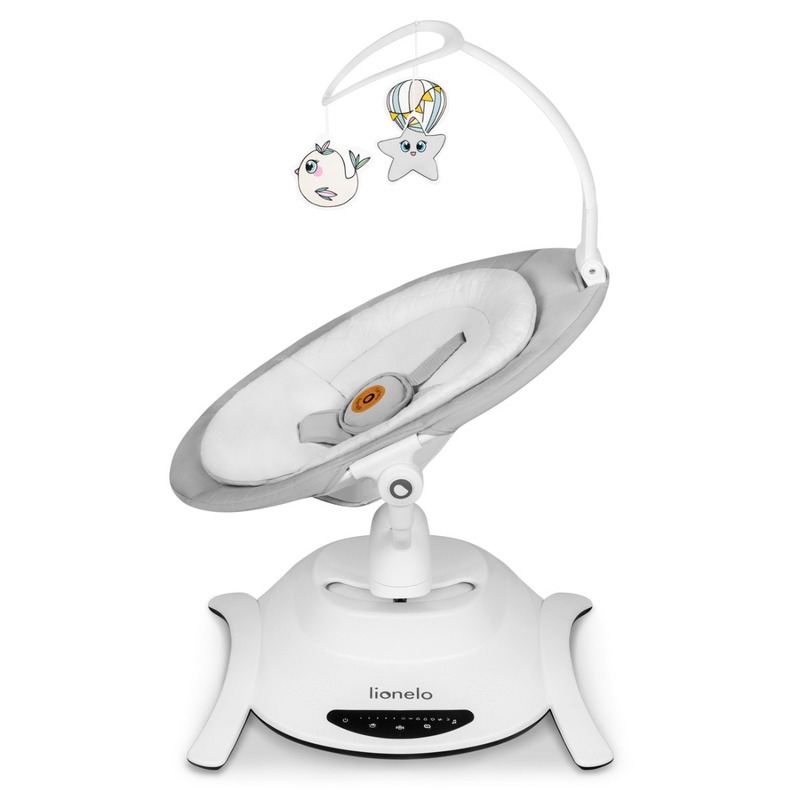 Lionelo - Balansoar multifunctional Bella, Electric, Scaun reglabil, Ecran tactil si telecomanda, 6 miscari unice, 5 viteze, Cu melodii, Gri Lionelo - Balansoar multifunctional Bella, Electric, Scaun reglabil, Ecran tactil si telecomanda, 6 miscari unice, 5 viteze, Cu melodii, Gri