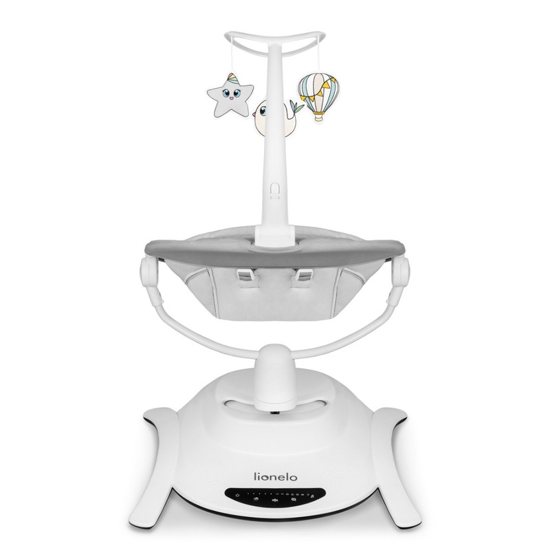 Lionelo - Balansoar multifunctional Bella, Electric, Scaun reglabil, Ecran tactil si telecomanda, 6 miscari unice, 5 viteze, Cu melodii, Gri Lionelo - Balansoar multifunctional Bella, Electric, Scaun reglabil, Ecran tactil si telecomanda, 6 miscari unice, 5 viteze, Cu melodii, Gri