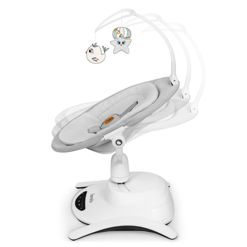 Lionelo - Balansoar multifunctional Bella, Electric, Scaun reglabil, Ecran tactil si telecomanda, 6 miscari unice, 5 viteze, Cu melodii, Gri Lionelo - Balansoar multifunctional Bella, Electric, Scaun reglabil, Ecran tactil si telecomanda, 6 miscari unice, 5 viteze, Cu melodii, Gri