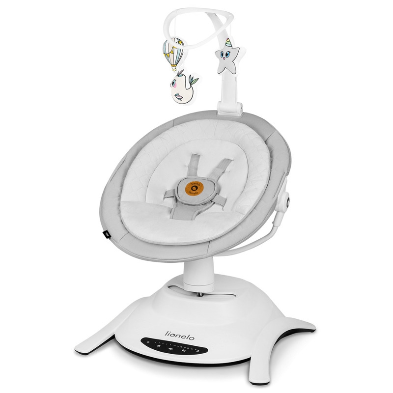Lionelo - Balansoar multifunctional Bella, Electric, Scaun reglabil, Ecran tactil si telecomanda, 6 miscari unice, 5 viteze, Cu melodii, Gri Lionelo - Balansoar multifunctional Bella, Electric, Scaun reglabil, Ecran tactil si telecomanda, 6 miscari unice, 5 viteze, Cu melodii, Gri