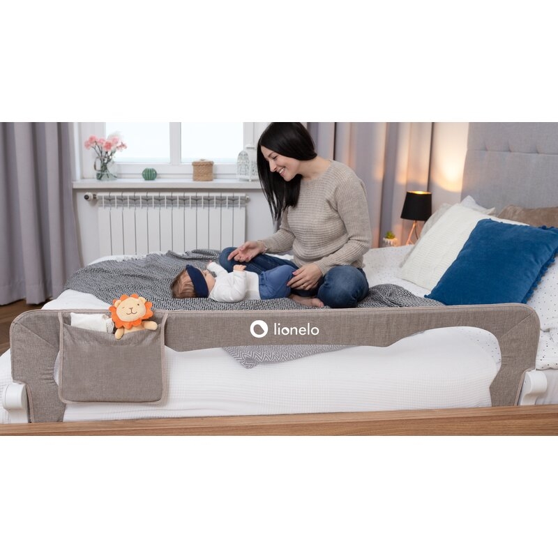Protectie laterala pat, Lionelo, Eva, Cu buzunar accesorii, 150x35 cm, Conform cu standardul european de securitate BS7072, Bej Protectie laterala pat, Lionelo, Eva, Cu buzunar accesorii, 150x35 cm, Conform cu standardul european de securitate BS7072, Bej